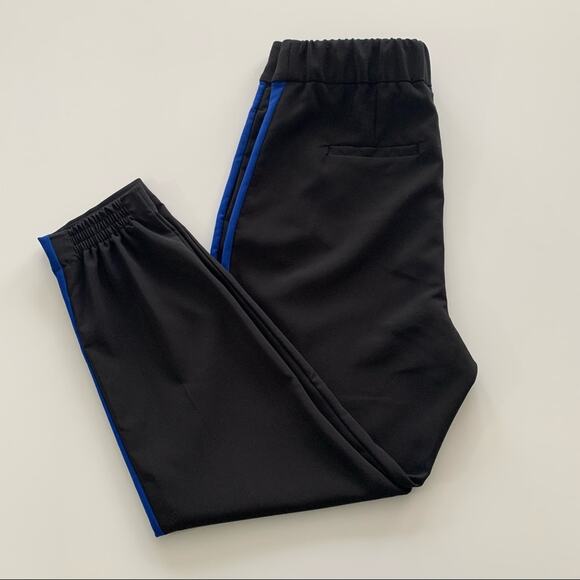 Dynamite Black and Electric Blue Side Striped Casual Pants Large - Picture 10 of 10